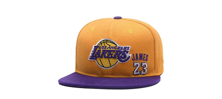 LAKERS yellow snapback hat with 3D embroidery