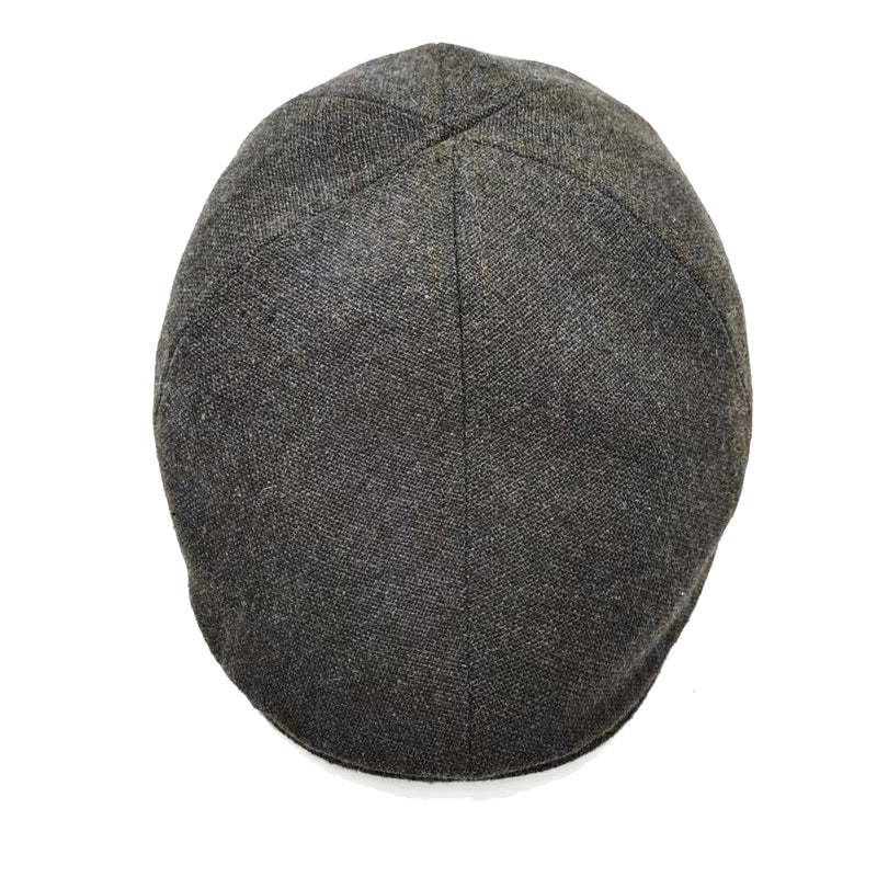 darkgray woolen tweed newsboy winter hat