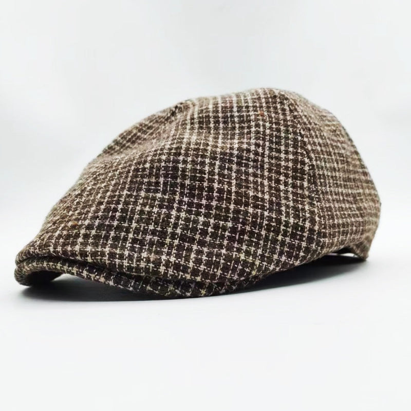 2023 Winter newsboy beret hats for men woolen tweed fabric large size